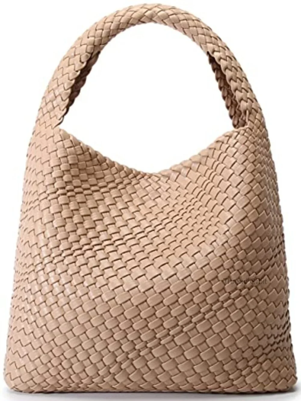 Faux Leather Woven Hobo Bag Top Handle Shoulder Tote Large Capacity